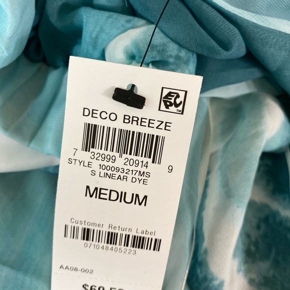 ALFANI NWT Linear Dye Smocked Tie Dye Top - Picture 7 of 12